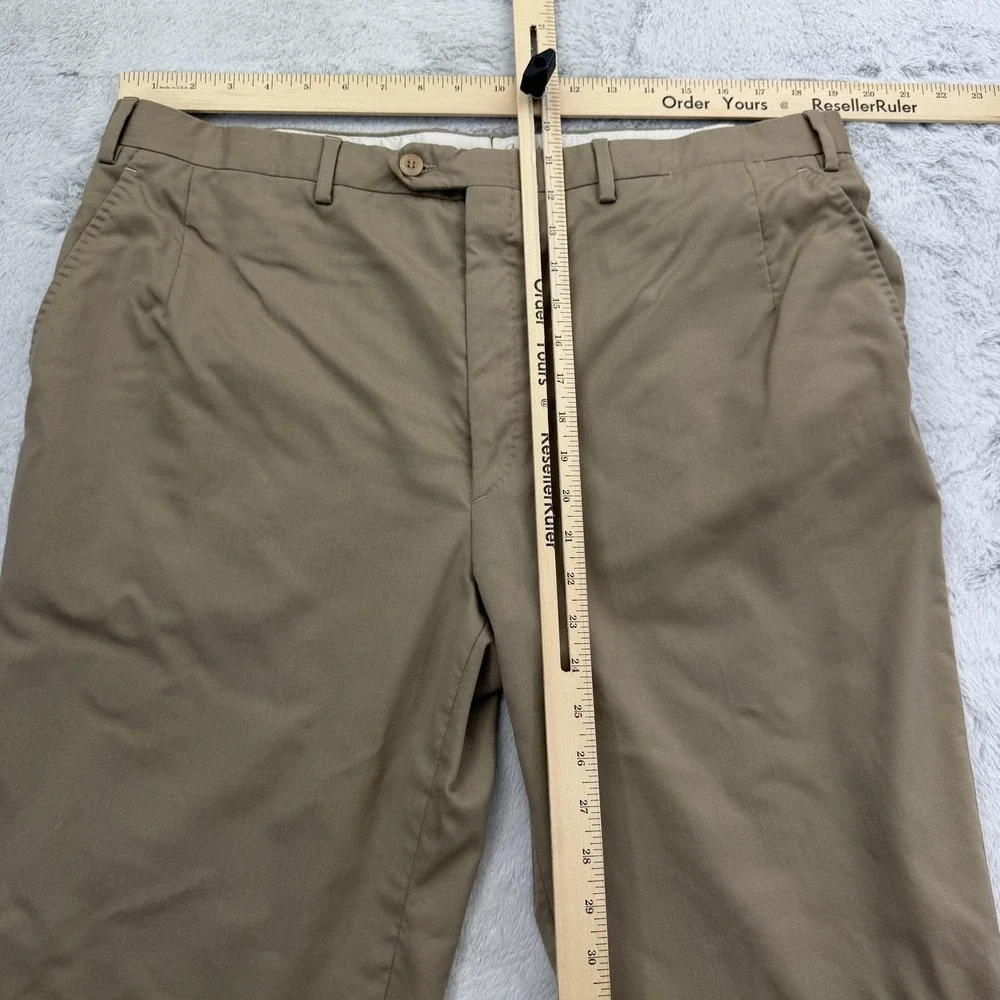 Brioni Pants Mens 38 X 29 Beige Dress Cannes USA Wool Made In Italy Flat Front